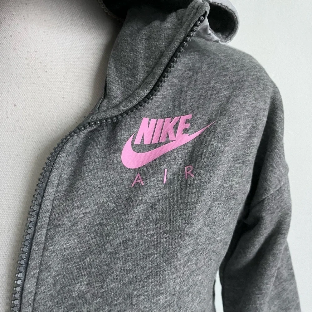 Nike • Grey Pink Girls Zip Up Hoodie